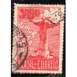1934 C80 - 300 réis Visita do Cardeal Pacelli (Pio XII) 3ª Tiragem 3ª Coluna 25.504 Carimbado