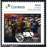 PB197 SELO PERSONALIZADO 190 ANOS DA POLÍCIA MILITAR DE SÃO PAULO, GOMADO 25.615