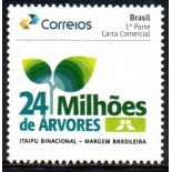 PB198 SELO PERSONALIZADO ITAIPU BINACIONAL - 24 MILHÕES DE ÁRVORES, GOMADO 25.616