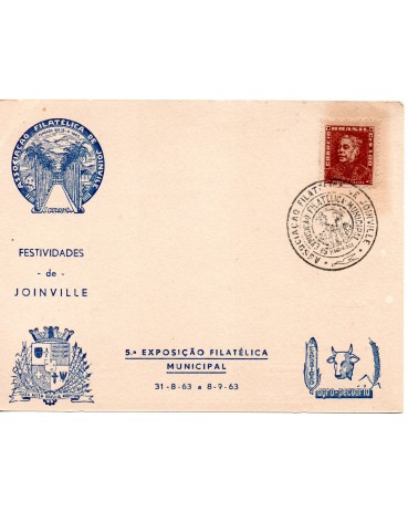1963 5ª Exposição Filatélica Municipal de Joinville 25.779 o carimbo poderá ser outro