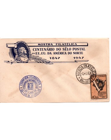1947 Mostra Filatélica Centenário do Selo Postal dos E.U.A. 25.863 Pontos Escuros