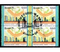1975 C880/881 Habitações no Brasil  "O Homem e o meio) Se-Tenants  26.266 CBC Brasília - DF sem uso