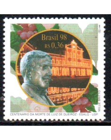 C2141 100 Anos da Morte de Luiz de Queiroz - ESALQ 26.401 Novo com Goma pontos de oxidação