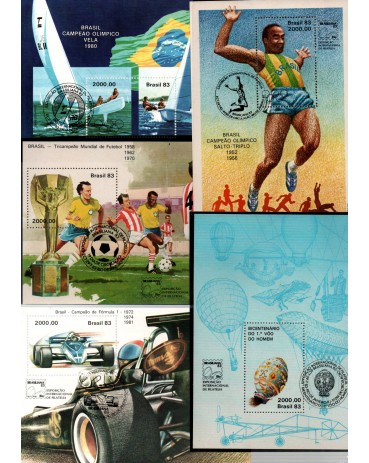 B58/62 Brasiliana 83 Exposição Filatélica Internacional CBC RJ  26.412 Novos perfeitos com goma, sem marcas de charneira 