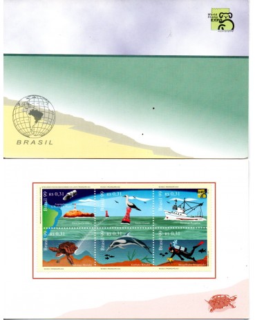 1999 C2182/2187 Caderneta Programa Revizee e Proarquipélago 26.413 Mint - Peça difícil 26.413