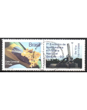 2009 Bandeira/ 7º Encontro de Numismática e Filatelia Nacional , Goiânia - GO 26.582 Carimbado