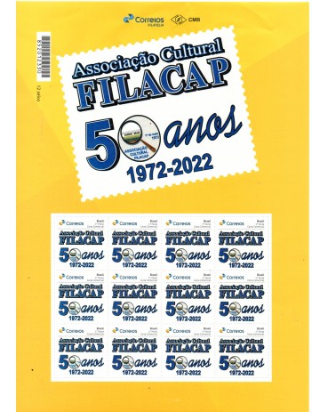 2022 Folha Personalizada Associação Cultural Filacap 50 Anos 26.700 - Com leve dobra na parte superior da folha