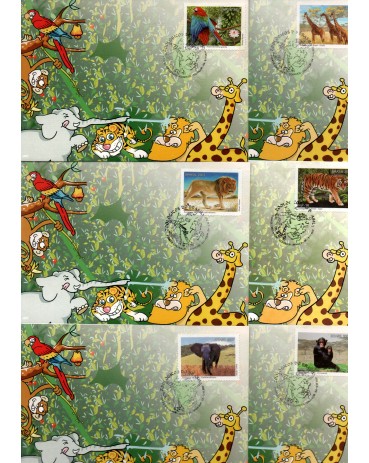 2007 Máx. Postais Série 6 Peças Zoológicos 26.866