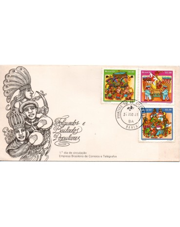 FDC229/81 BAILADOS POPULARES - A IMAGEM É OUTRA. CARIMBO - BA, SEM MANCHAS 27.256