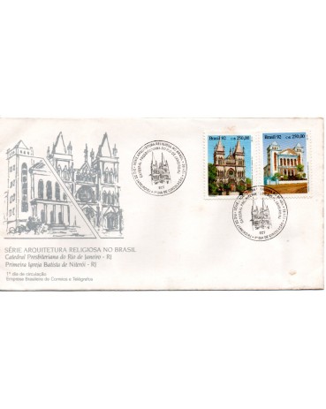 Fdc 553/1992 Arquitetura Religiosa no Brasil 27.279 Leves manchas