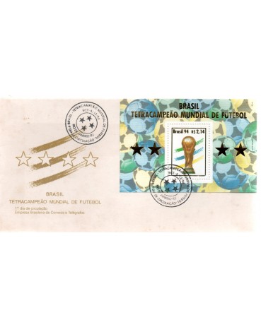 Fdc 635/1994 Tetracampeão Mundial de Futebol - Bloco 98 - 27.284