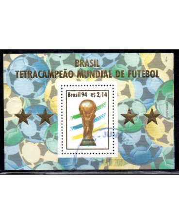 1994 B98 Brasil Tetracampeão Mundial de Futebol 22.326 O carimbo Poderá ser Outro Usado 