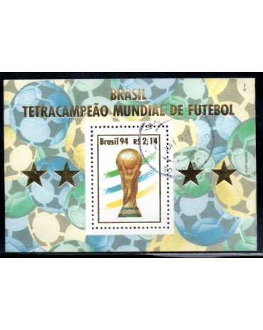 1994 B98 Brasil Tetracampeão Mundial de Futebol 22.327 O carimbo Poderá ser Outro - Novo
