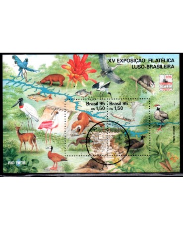 1995 B101 XV Exposição Filatélica Luso-Brasileiro 27.338 CBC Dia da História Postal