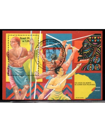 1995 B102 300 Anos da Morte de Zumbi dos Palmares 27.340 CBC Brasília - Mint