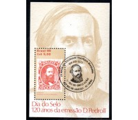 1986 Bloco 72 Dia do Selo  120 Anos da Emissão D.Pedro II  27.427 CBC RJ