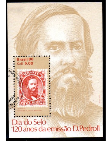 1986 B72 Dia do Selo 120 Anos da Emissão D.Pedro II CBC RJ 27.429