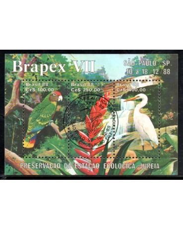 1988 Bloco 78 Brapex VII Preservação da Estação Ecológica Juréia 27.437 CBC