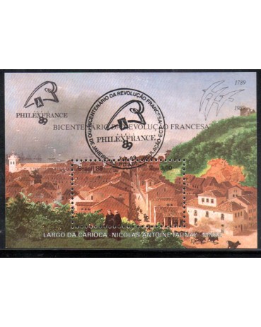 1989 Bloco 80 Philexfrance 89 Bicentenário da Revolução Francesa 27.438 CBC RJ