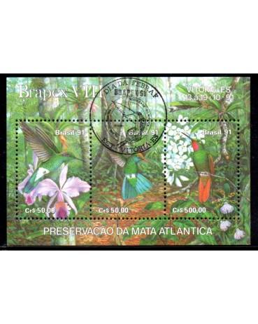 1991 B88 BRAPEX 91  PRESERVAÇÃO DA MATA ATLÂNTICA  1991 - CBC DIA DA  FEBRAF ES  - 27.458