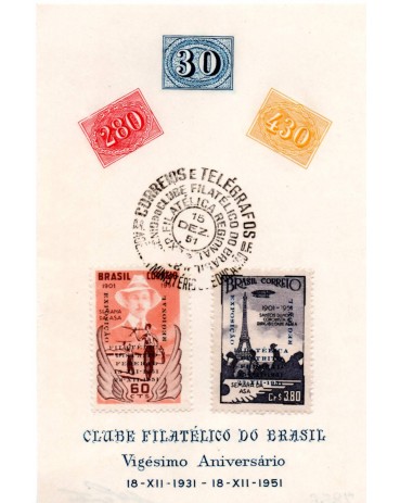 1951 Vigésimo Aniversário do Clube Filatélico do Brasil 27.555