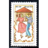 C1285 Fandango Paranaense "Casal" Destacado do Bloco 54 - 27.670 Mint