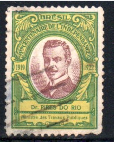 Primeiro Centenário da Independência (Ministro Dr. Pires do Rio) 27.921 Carimbado