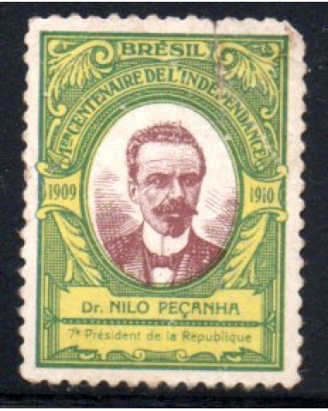 Primeiro Centenário da Independência ( Presidente Nilo Peçanha) 27.924 Carimbado