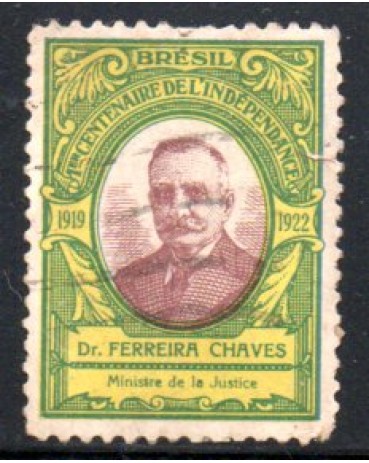 Primeiro Centenário da Independência (Ministro Ferreira Chaves) 27.927 Carimbado