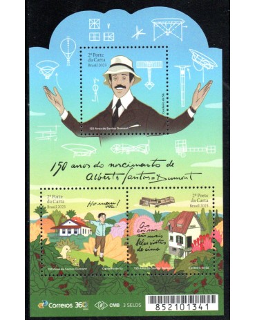 B233 150 Anos do Nascimento de Alberto Santos Dumont 2023 - 27.959 Mint