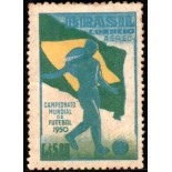 A76 4º Campeonato Mundial de Futebol - Rio de Janeiro - Bandeira Nacional e Jogador 28.064 A Faixa Azul Cobrindo o Aéreo 