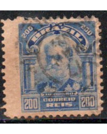 R140 Alegorias Republicanas "Deodoro da Fonseca" 200 Rs Azul 28.118 Deslocamento na Esquerda