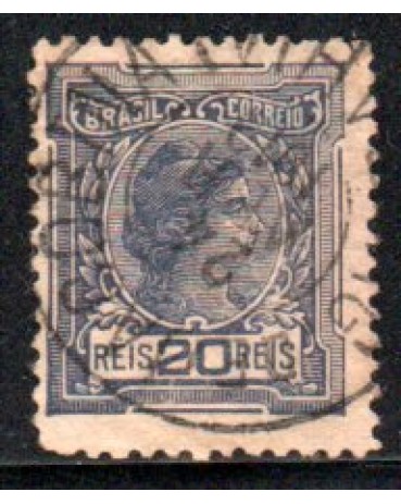 R155 Alegorias Republicanas "Instrução" Ardósia 20 Rs 28.119 Jacobina - Bahia 24 MAR 1919