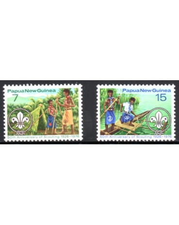 Escotismo Papua Nova Guiné 1976 50 Anos do Escotismo 28.398 Série Completa Mint