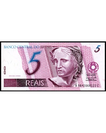 Brasil C-277 "BC" 2007 Cinco Reais Fe 28.425