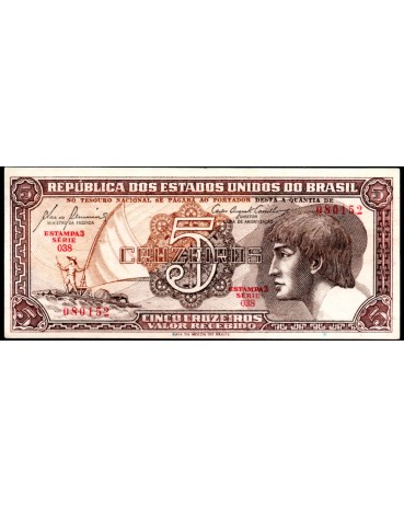 Brasil C-111 Fe 5 Cruzeiros 1961 Série 038 Índio 28.432