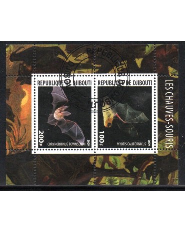 Morcegos  Djibouti Bloco 2009 Carimbado sem Uso 28.471