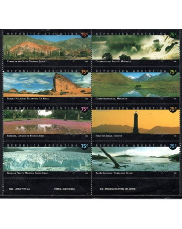 Argentina 2002 Minifolha Paisagens Argentina com 8 selos novos 28.705