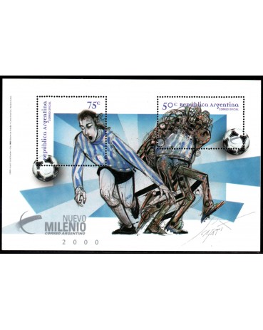 Futebol Argentina 1999 Bloco mint novo Milênio 28.712
