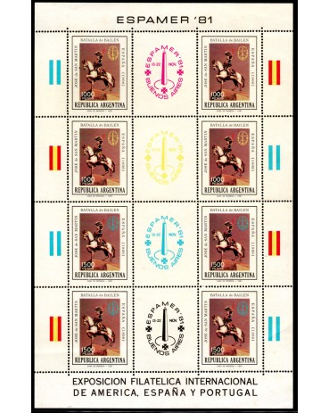 Argentina 1981 Espamer 81 Minifolha novo com goma 28.718