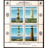 Faróis Argentina1992 Bloco novo com pontos de ferrugens - Tema Faróis 28.724