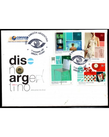 Argentina 2005 Fdc com Edital Designer Argentino 28.735
