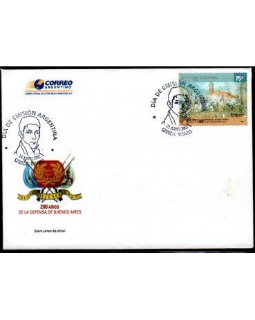 Argentina 2007 Fdc com Edital e Bilhete Postal 200 Anos da Defesa de Buneos Aires 28.740