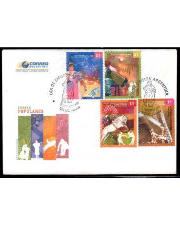 Argentina 2007 Fdc om Edital Festas Populares 4 selos 28.741