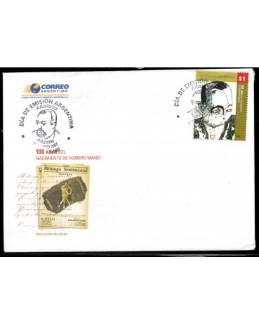 Argentina 2007 Fdc com Edital 100 anos do nascimento de Homero Manzi 28.742