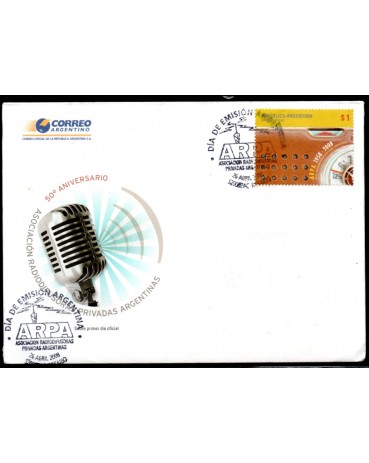 Argentina 2008 Fdc e Edital 50 Anos da Associação de Rádiodifusoras Argentinas 28.749