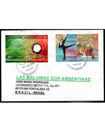 Argentina 2006 Carta Circulada Para Fortaleza - CE, 4 selos 28.750