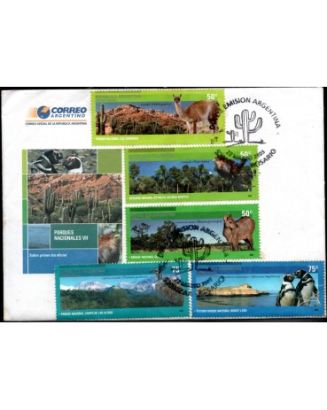 Argentina 2003 Fdc com Edital Parques Nacionais, 5 selos 28.751