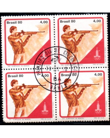 1980 C1153 XXII Olimpíadas de Moscou CBC "Tiro ao Alvo"  Bahia com aminci 28.982