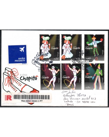 Portugal 2009 Envelope  Tema Circo Circulado Para o Brasil Cidade de Valente - Bahia 29.921
